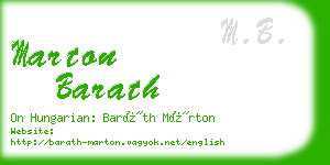 marton barath business card